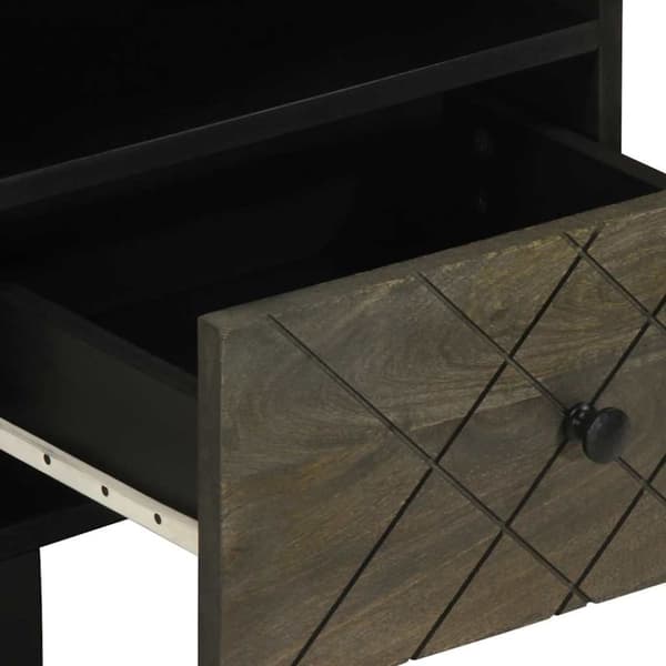vidaXL sengeborde 2 stk. 40x33x46 cm massivt mangotræ sort