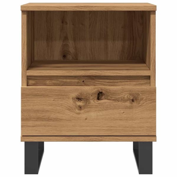 vidaXL sengebord 40x35x50 cm konstrueret træ kunsteg