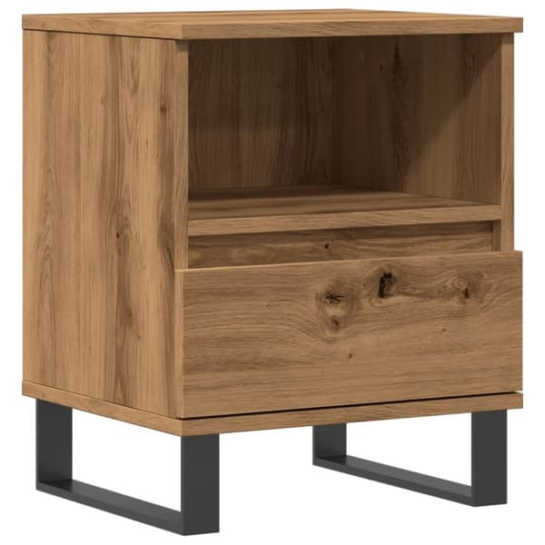 vidaXL sengebord 40x35x50 cm konstrueret træ kunsteg