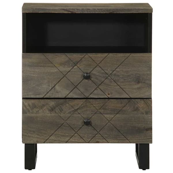 vidaXL Nattbord svart 50x33x62 cm heltre mango