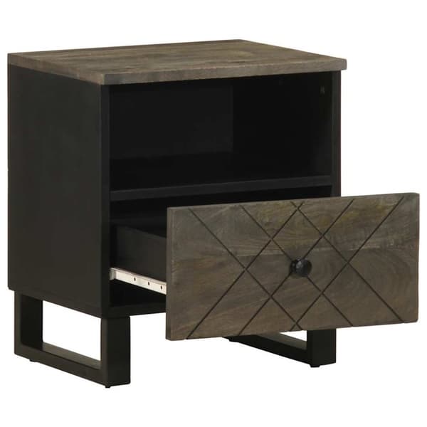 vidaXL Sängbord 2 st svart 40x33x46 cm massivt mangoträ