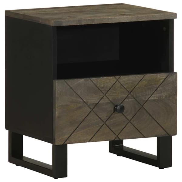 vidaXL Sängbord 2 st svart 40x33x46 cm massivt mangoträ