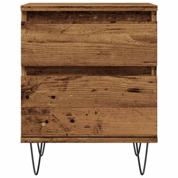vidaXL Sängbord 2 st åldrat trä 40x35x50 cm konstruerat trä