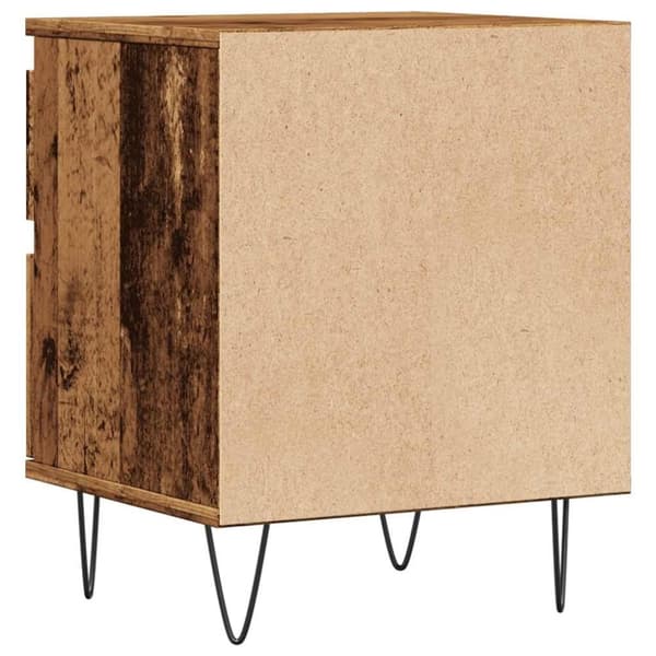 vidaXL Sängbord 2 st åldrat trä 40x35x50 cm konstruerat trä