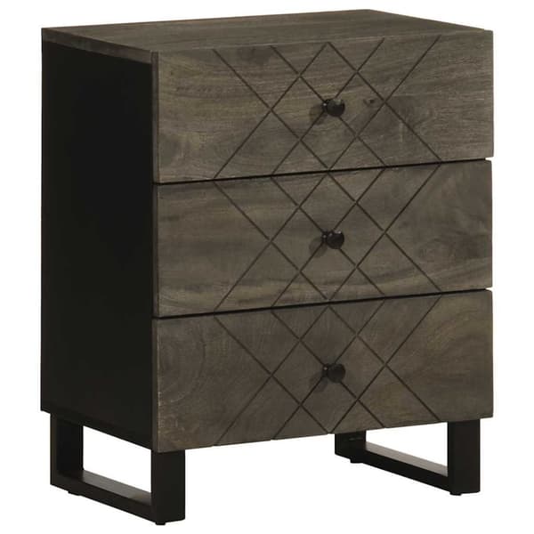 vidaXL sengeskab sort 50x33x62 cm massivt mangotræ