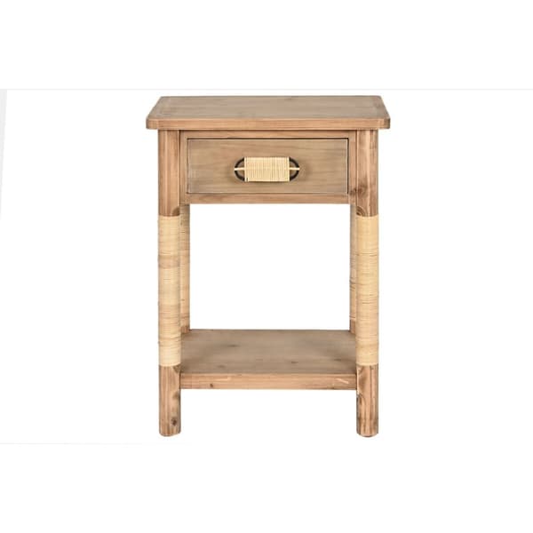 Natbord Home ESPRIT Natur Lys brun Tov Gran 44 x 33 x 61,5 cm