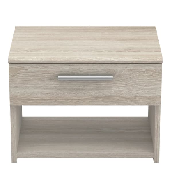 Sängbord med 1 låda L42,5 cm, ljus trädekor - Pricy