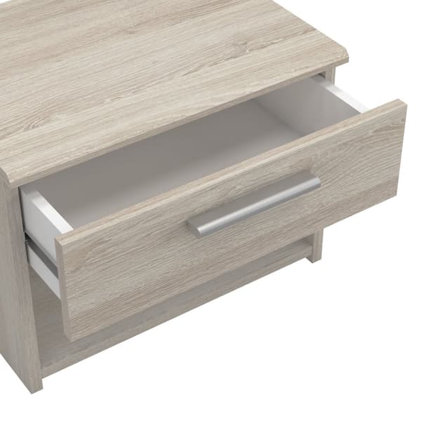 Sängbord med 1 låda L42,5 cm, ljus trädekor - Pricy