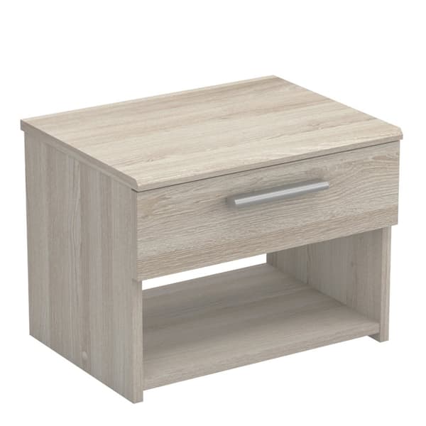 Sängbord med 1 låda L42,5 cm, ljus trädekor - Pricy