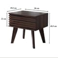 Miniatyrbild 7 av 10: Sängbord 1 Låda Räfflade Träfronter H50 cm - FRIBORG