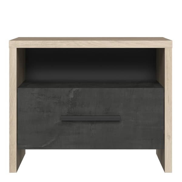 Sängbord 1 låda 1 nisch Ek och svart dekor L49,6 x H40 cm - Colorado