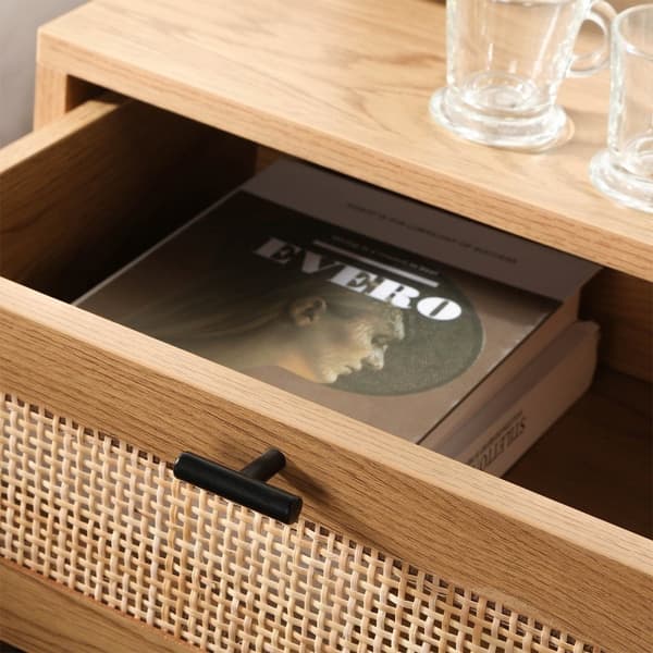 Sängbord 1 Rottinglåda med Hylla H50 cm - JAYA