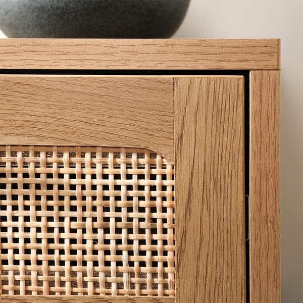 Sängbord 1 Rottinglåda med Hylla H50 cm - JAYA