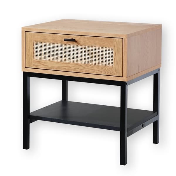Sängbord 1 Rottinglåda med Hylla H50 cm - JAYA