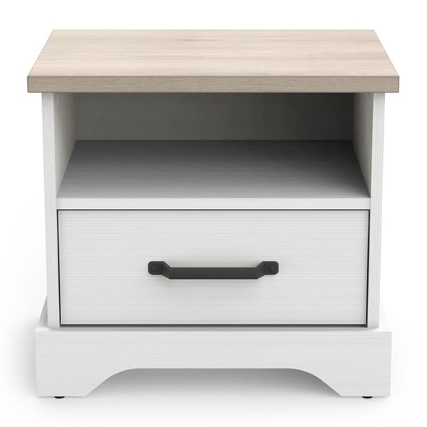 Stuga vitt sängbord med 1 låda och 1 nisch - L47,3 cm