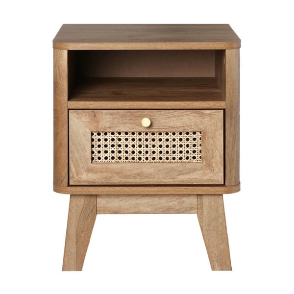 Sängbord 1 Rattan Front Låda och 1 Nisch L39 cm - PALMO