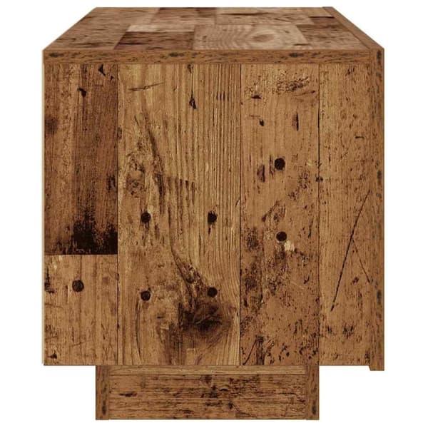 vidaXL Sängbord åldrat trä 100x35x40 cm konstruerat trä