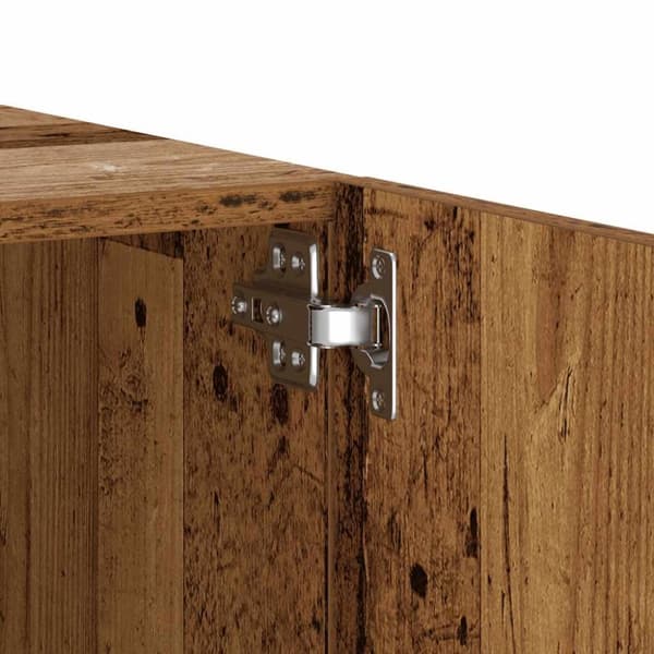vidaXL Sängbord åldrat trä 100x35x40 cm konstruerat trä
