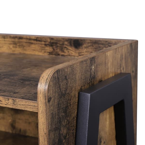 Sengbord - sidebord - industriel - med åbent rum - brun