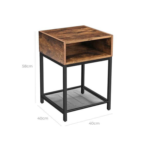 Bedstabel - med åbent rum - industriel design - brun/sort