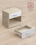 Miniatyrbild 5 av 5: Sängbord på 2-naturliga beige-naturliga beige klassisk vit