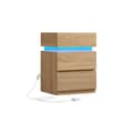 Miniatyrbillede 6 af 6: Sengbord - sidebord - med LED -belysning - Justerbare farver - med 3 skuffer - Hvid