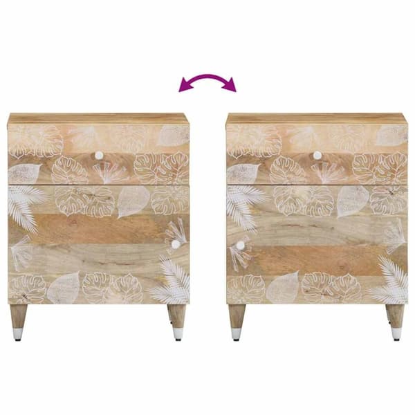 vidaXL Nattbord 50x33x60 cm heltre mango