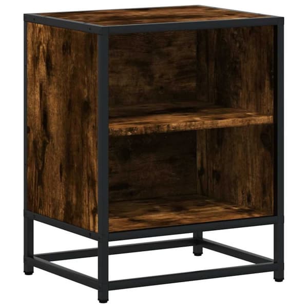 vidaXL sengebord 40x31x50 cm konstrueret træ metal røget egetræsfarve