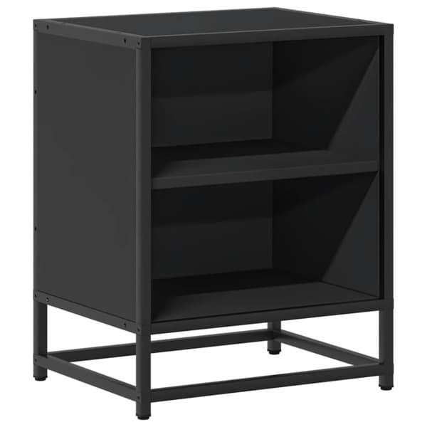 vidaXL Yöpöytäkaappi musta 40x31x50 cm suunniteltu puu ja metalli