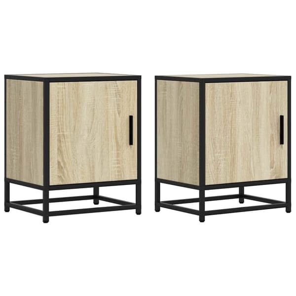 vidaXL Nattbord 2 stk sonoma eik 40x31x50 cm konstruert tre og metall