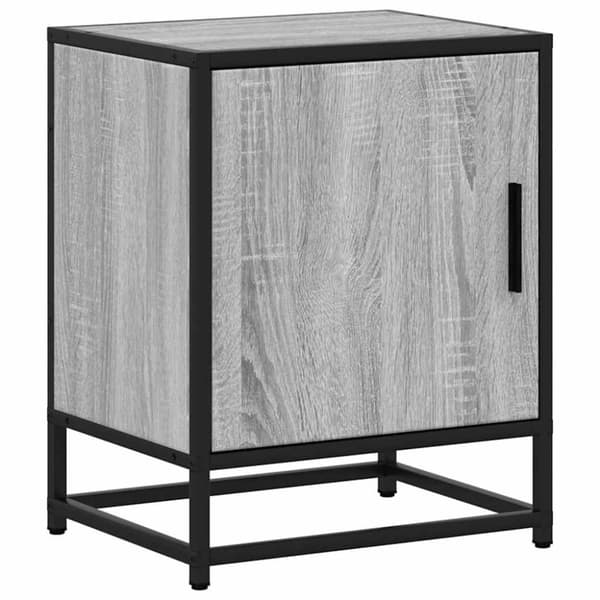 vidaXL sengebord 40x31x50 cm konstrueret træ og metal grå sonoma-eg