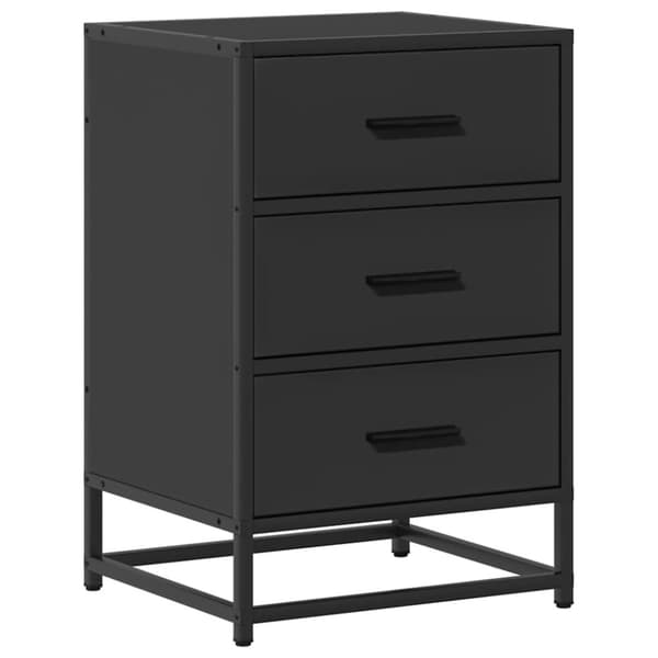 vidaXL sengeskab 40x34,5x60 cm konstrueret træ og metal sort