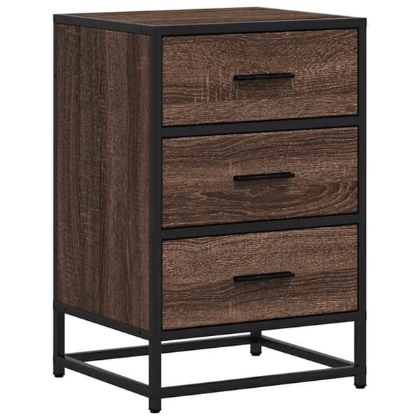 vidaXL Nattbord brun eik 40x34,5x60 cm konstruert tre og metall