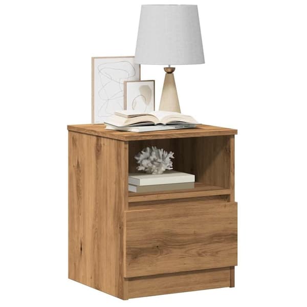 vidaXL Nattbord artisan eik 40x40x50 cm konstruert tre