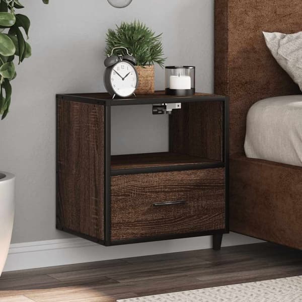 vidaXL Väggmonterade sängbord 2 st brun ek 40x31x39,5 cm