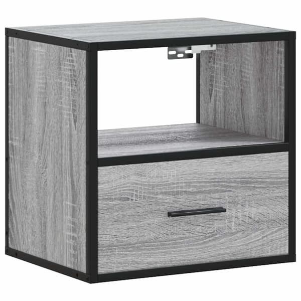 vidaXL væghængt sengebord 40x31x39,5 cm grå sonoma-eg