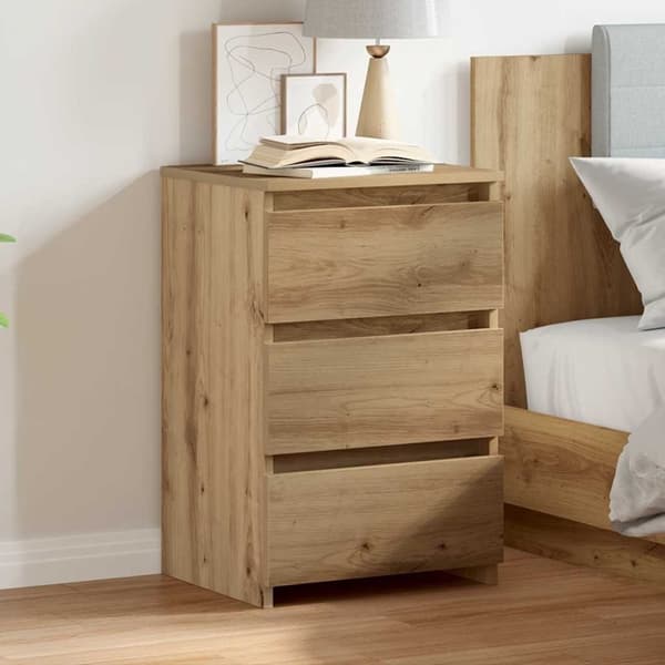 vidaXL Nattbord artisan eik 40x35x62,5 cm konstruert tre