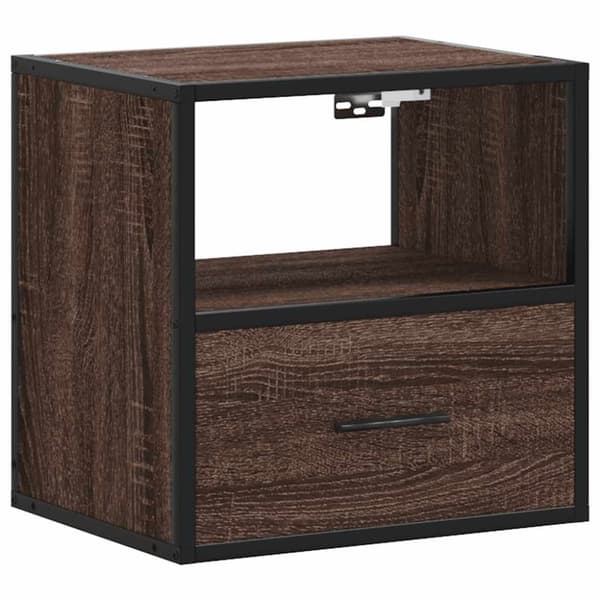 vidaXL væghængt sengebord 40x31x39,5 cm brun egetræsfarve