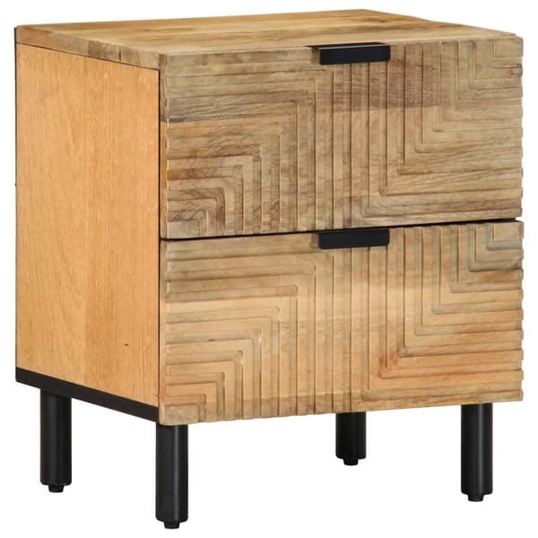 vidaXL Nattbord 2 stk brun 40x33x46 cm heltre mango