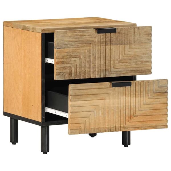 vidaXL Nattbord 2 stk brun 40x33x46 cm heltre mango