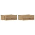 Miniatyrbilde 3 av 11: vidaXL Flytende nattbord 2 stk artisan eik 40x32x15 cm konstruert tre