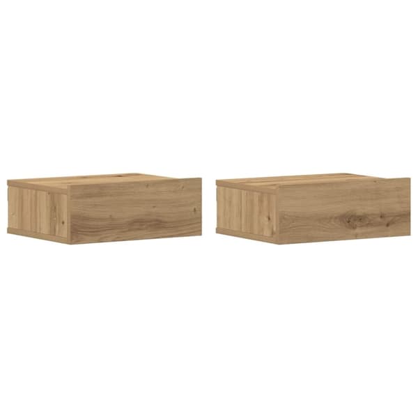 vidaXL Flytende nattbord 2 stk artisan eik 40x32x15 cm konstruert tre