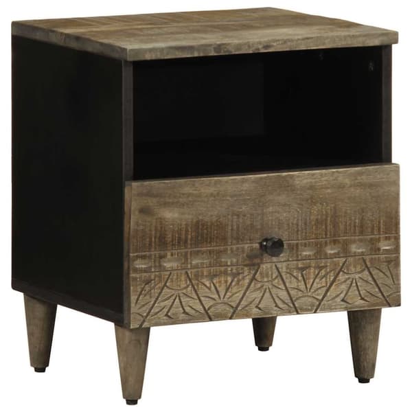 vidaXL Nattbord 2 stk lysegrå 40x33x46 cm heltre mango