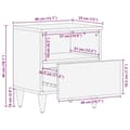 Miniatyrbilde 11 av 11: vidaXL Nattbord 2 stk lysegrå 40x33x46 cm heltre mango