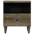 Miniatyrbilde 2 av 11: vidaXL Nattbord 2 stk lysegrå 40x33x46 cm heltre mango