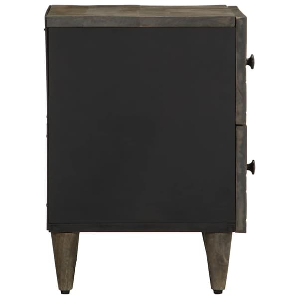 vidaXL Nattbord lysegrå 40x33x46 cm heltre mango