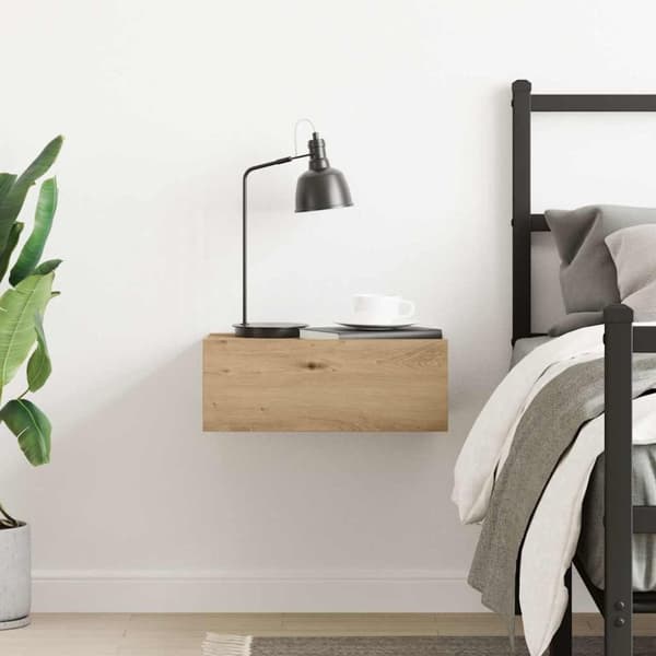 vidaXL Flytende nattbord artisan eik 40x32x15 cm konstruert tre