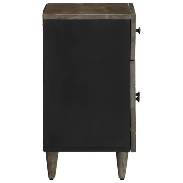 vidaXL Nattbord lysegrå 50x33x60 cm heltre mango