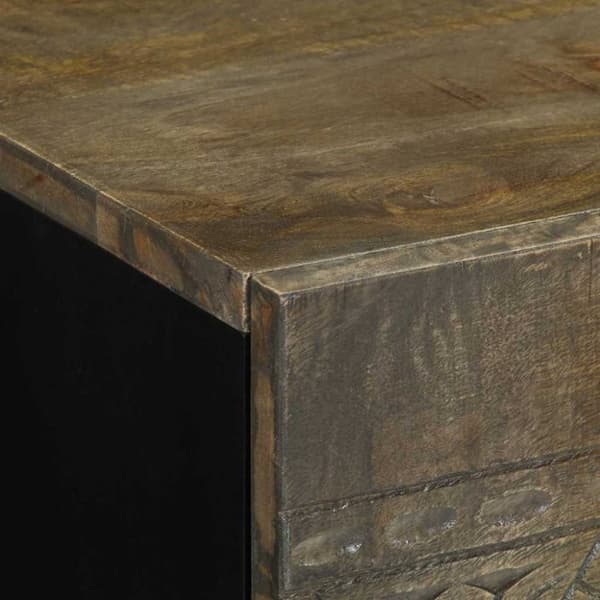 vidaXL Nattbord lysegrå 50x33x60 cm heltre mango