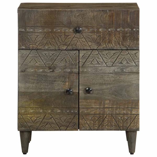 vidaXL Nattbord lysegrå 50x33x60 cm heltre mango